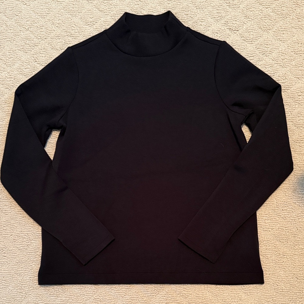 SPANX women’s small black mockneck long sleeve modal pullover